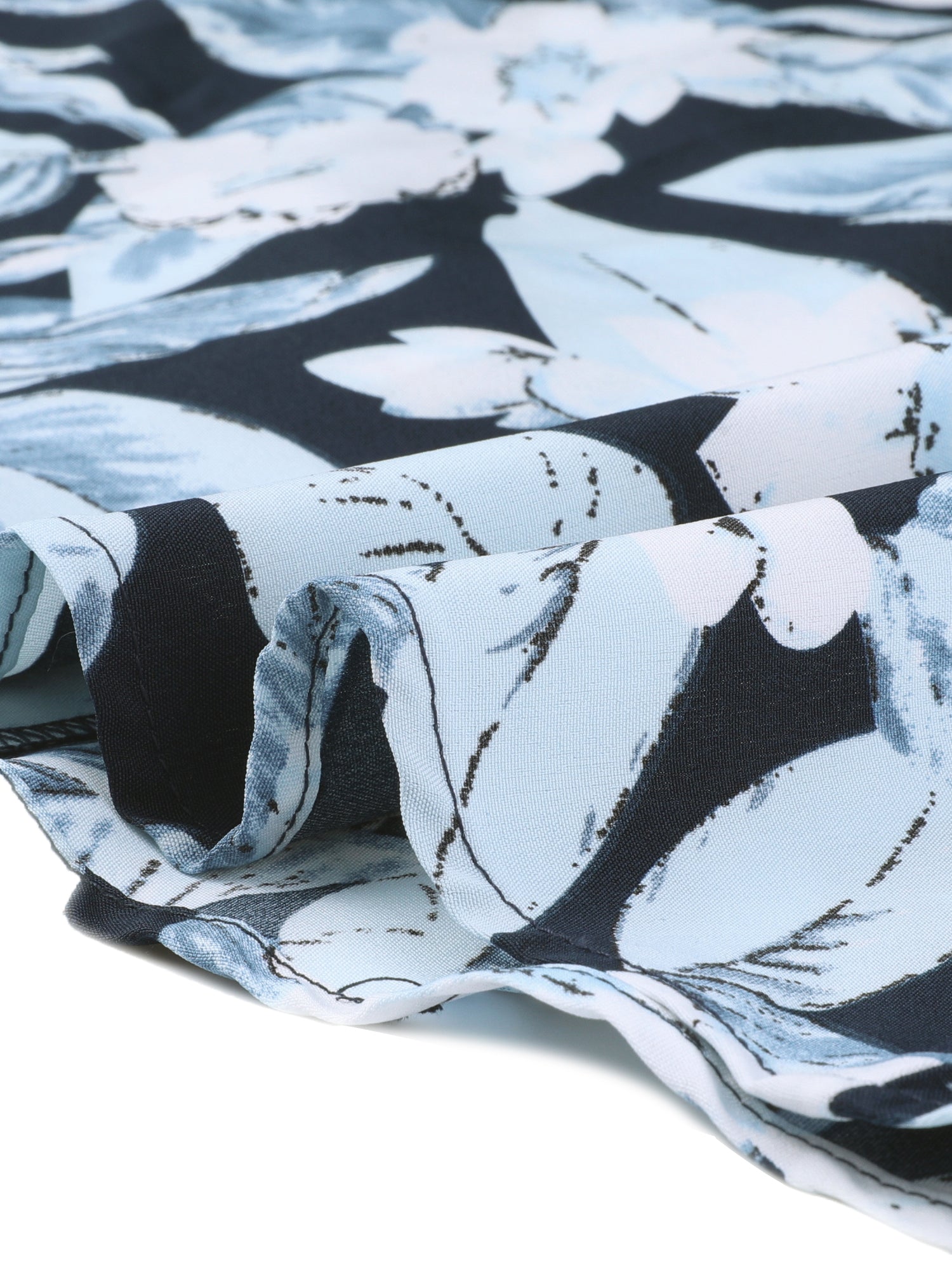 Hawaiian Tropical Leaves Floral Short Sleeve Button Down Shirt