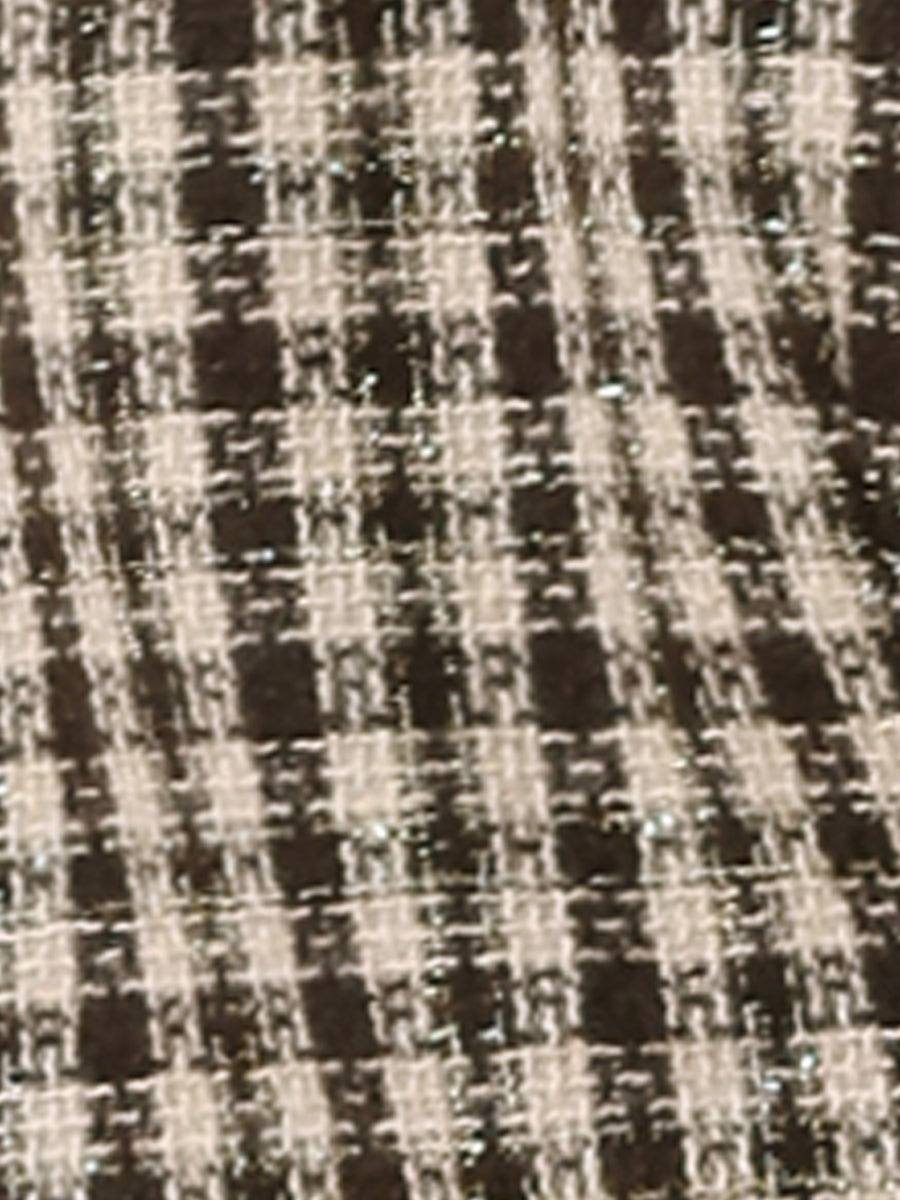 2 Piece Outfits Plaid Tweed Cropped Blazer Jacket & Mini Skirt Suit Set