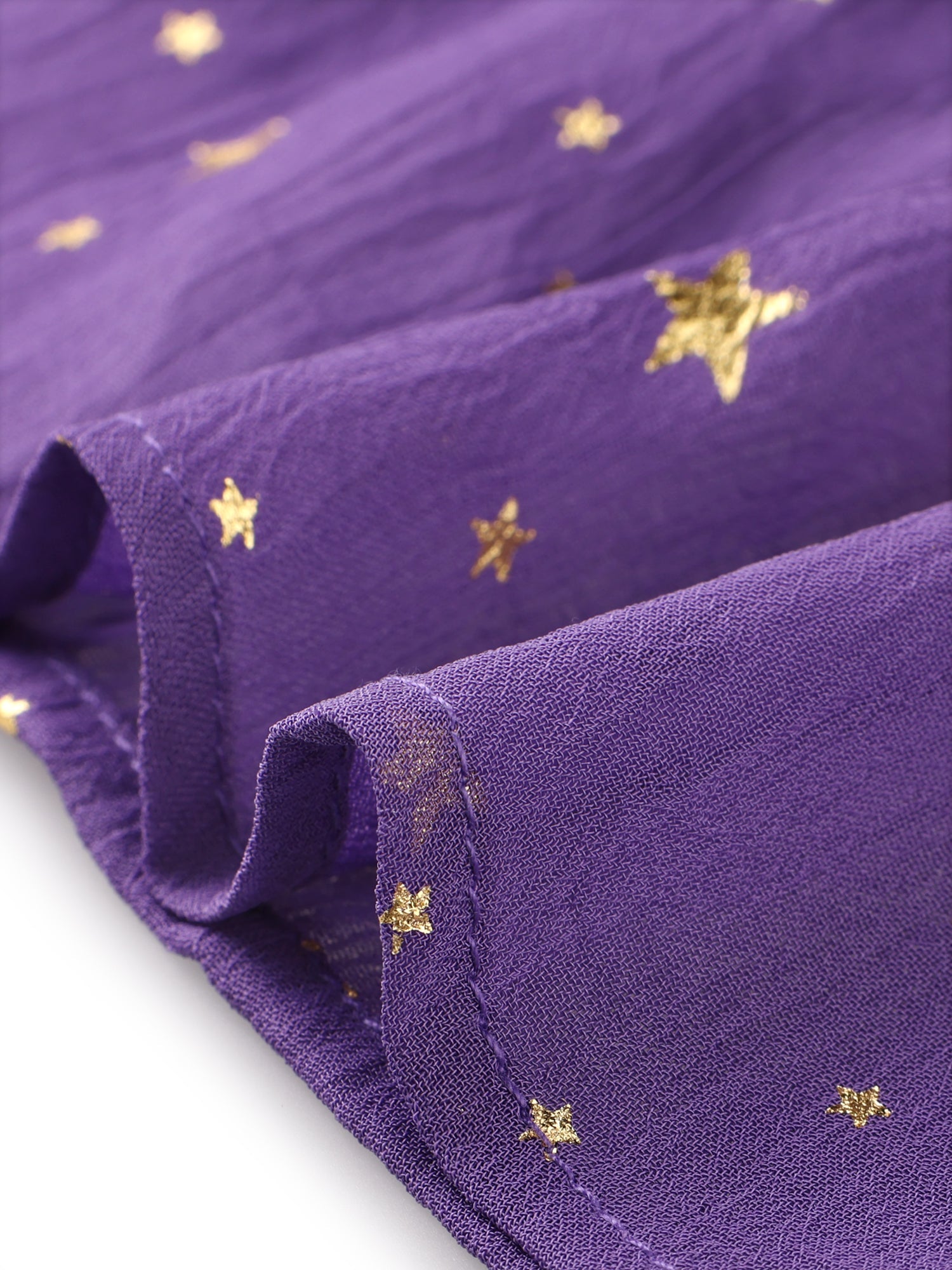 Chiffon Sleeveless Smocked Waist Gilding Metallic Stars Party Dress