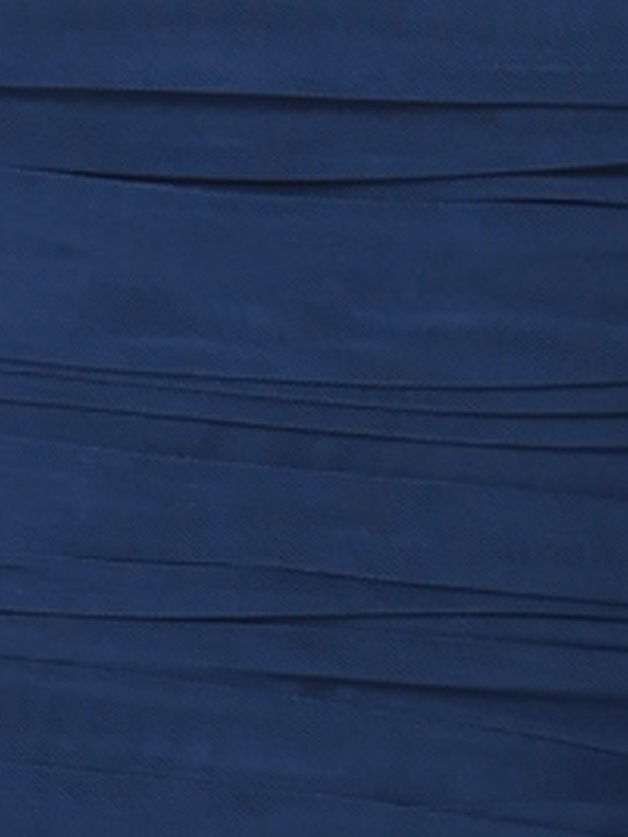 Mesh Solid Long Sleeve Mock Neck Sheer Panel Side Shirring Top