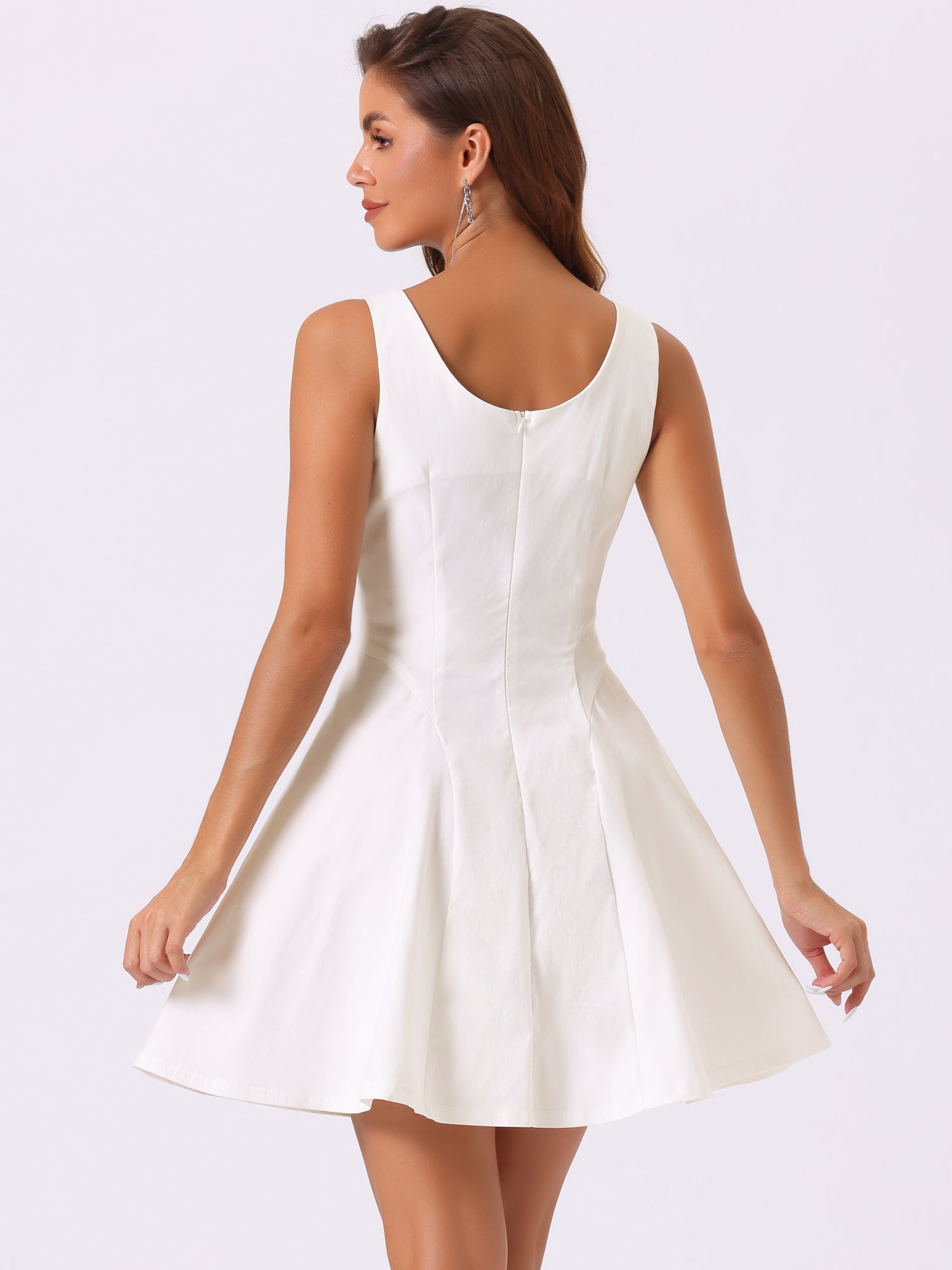 Party Sexy Sleeveless Sweetheart Neck Fit and Flared A Line Swing Cocktail Mini Dress