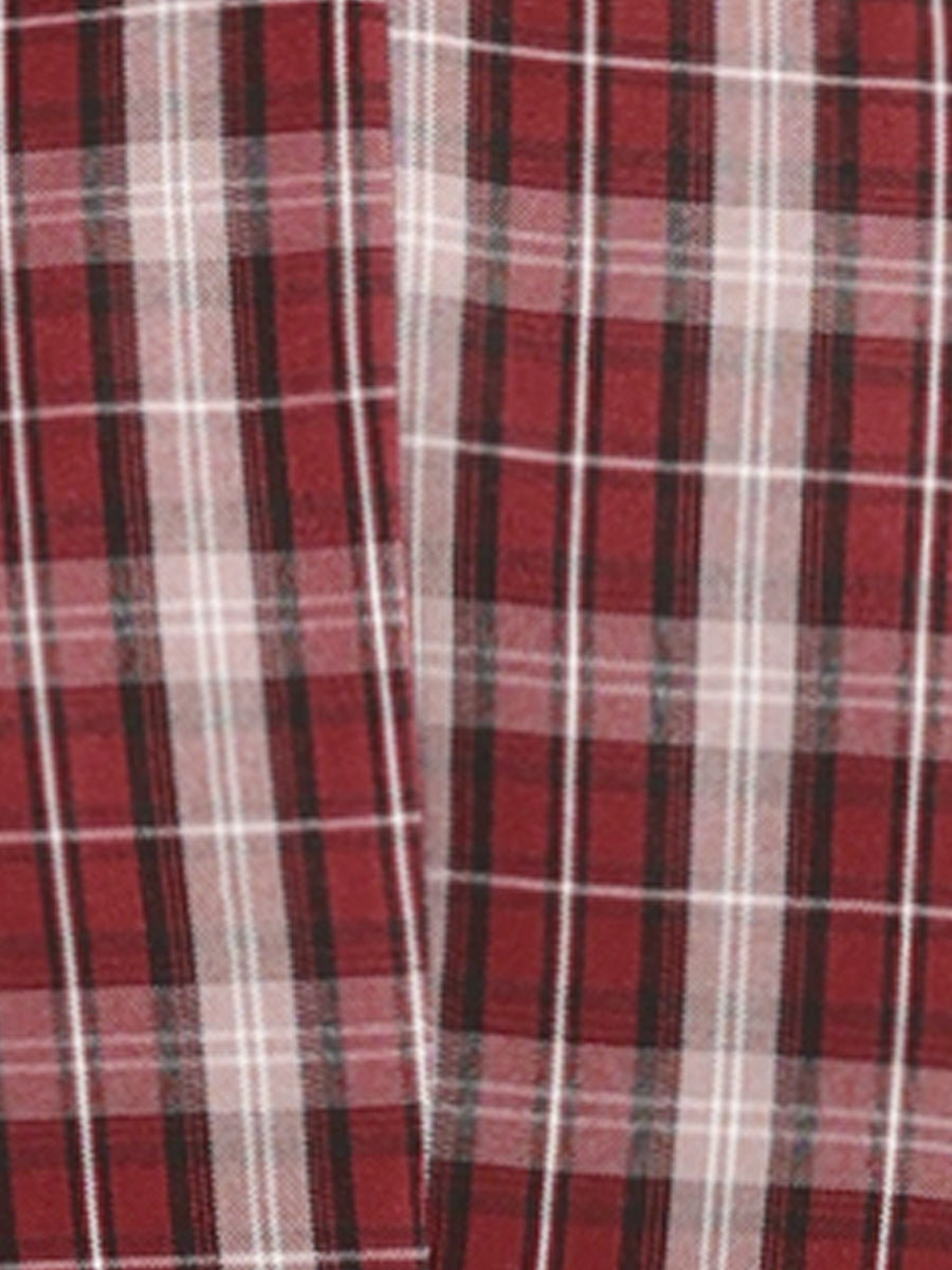 Plaid Waistcoat Notched Lapel Collar Single Breasted Vintage Vest