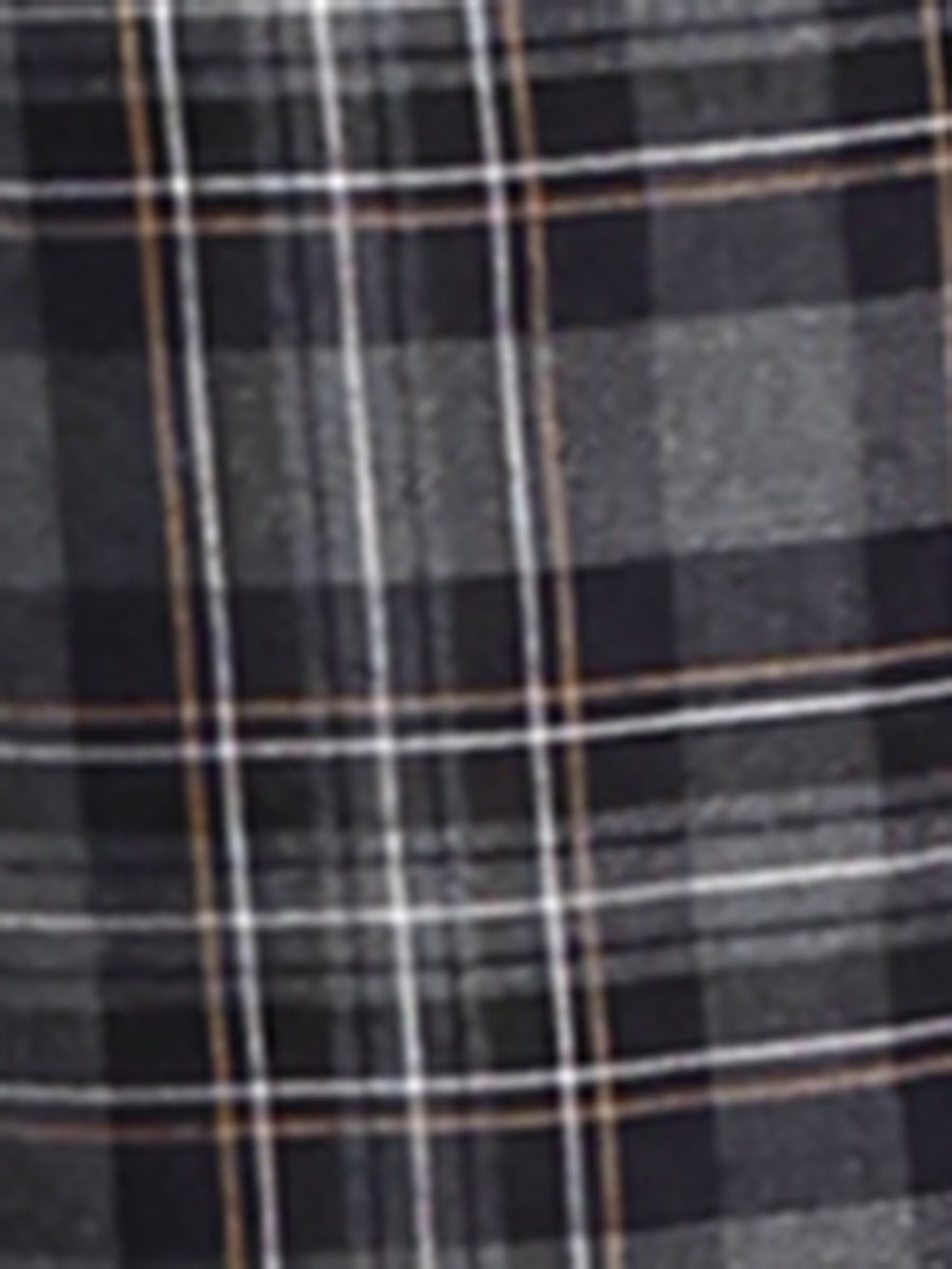Plaid Elastic Waist Casual Work Office Long Pants