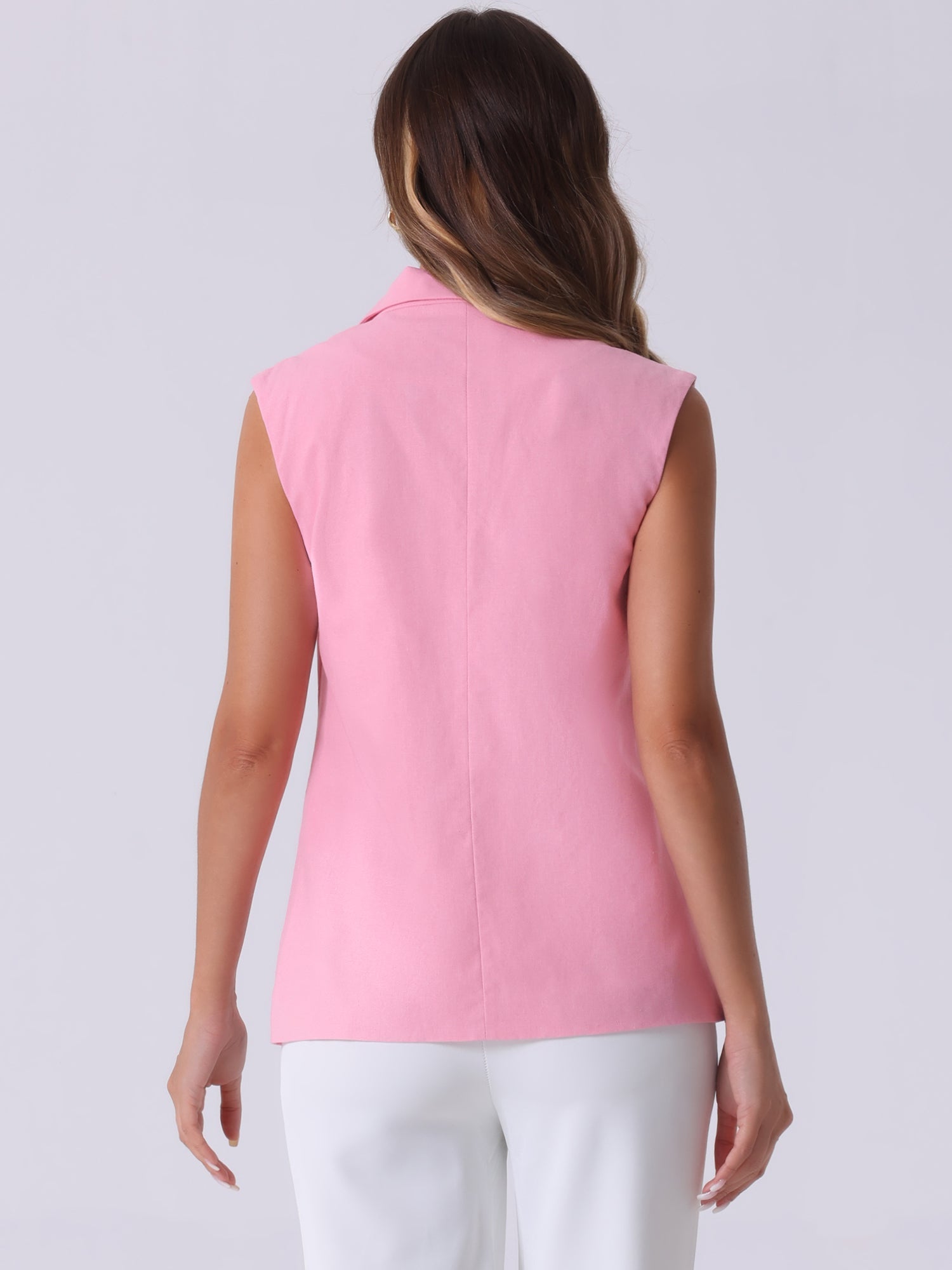 Sleeveless Business Casual Linen Work Office Vest