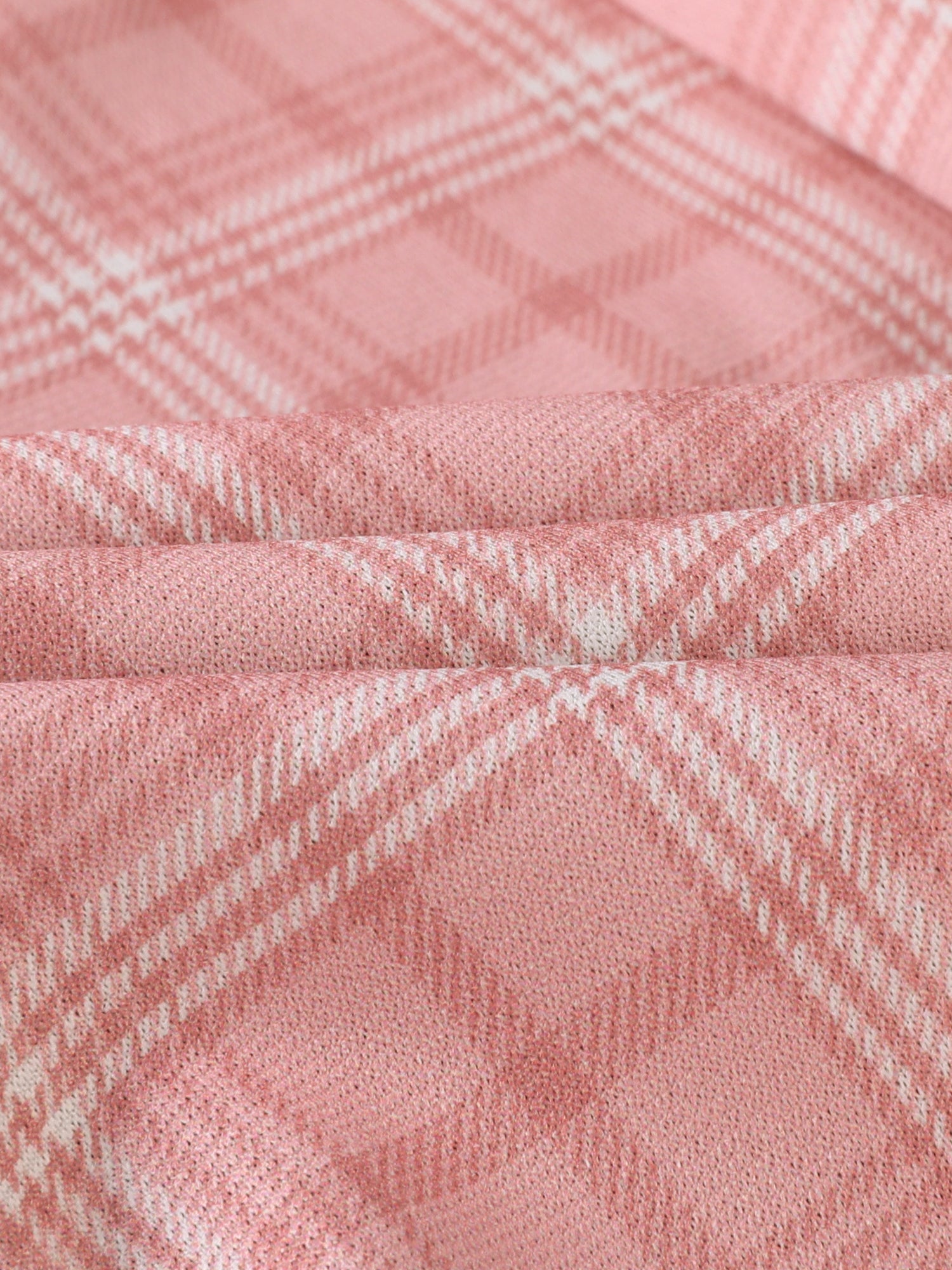 Vintage Tartan Plaid Pants Elastic Waist Straight Long Trousers
