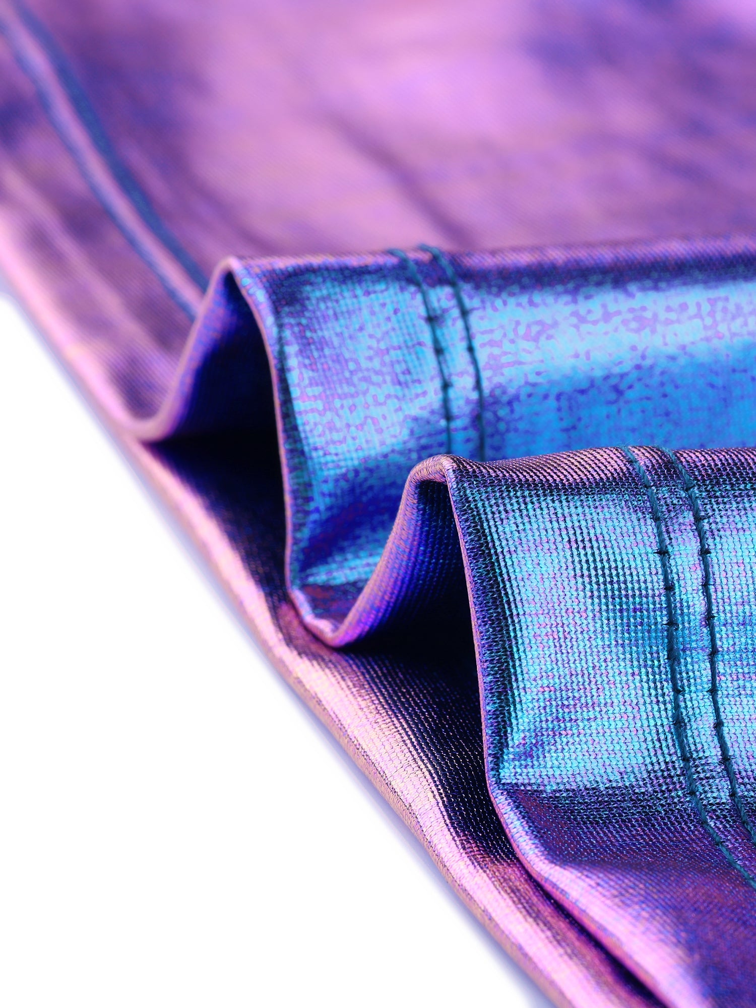 Party Metallic Textured Short Sleeve Shiny Multicolor Top