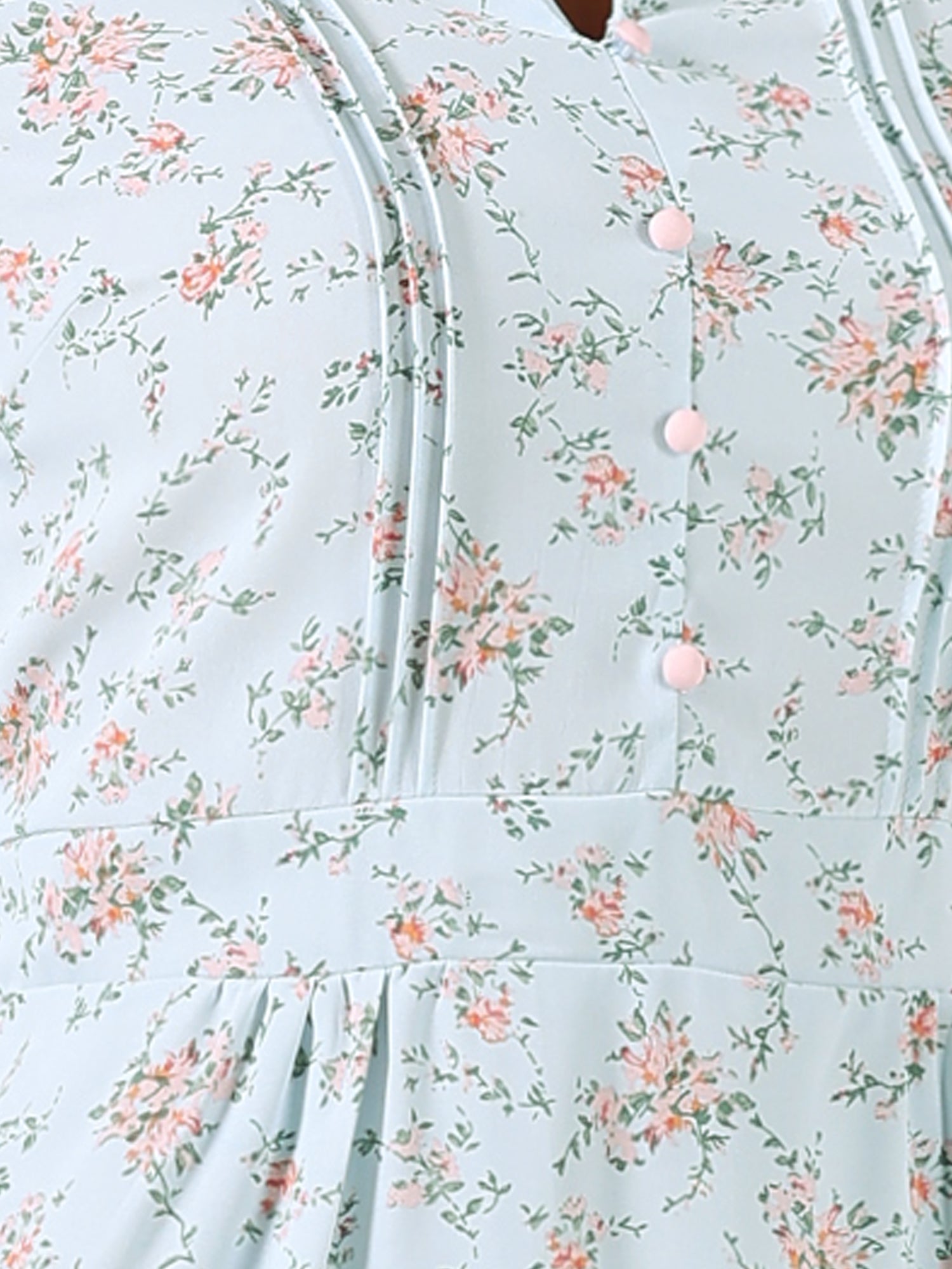 Floral Print Long Sleeve Spring Flowy Midi Boho Dress