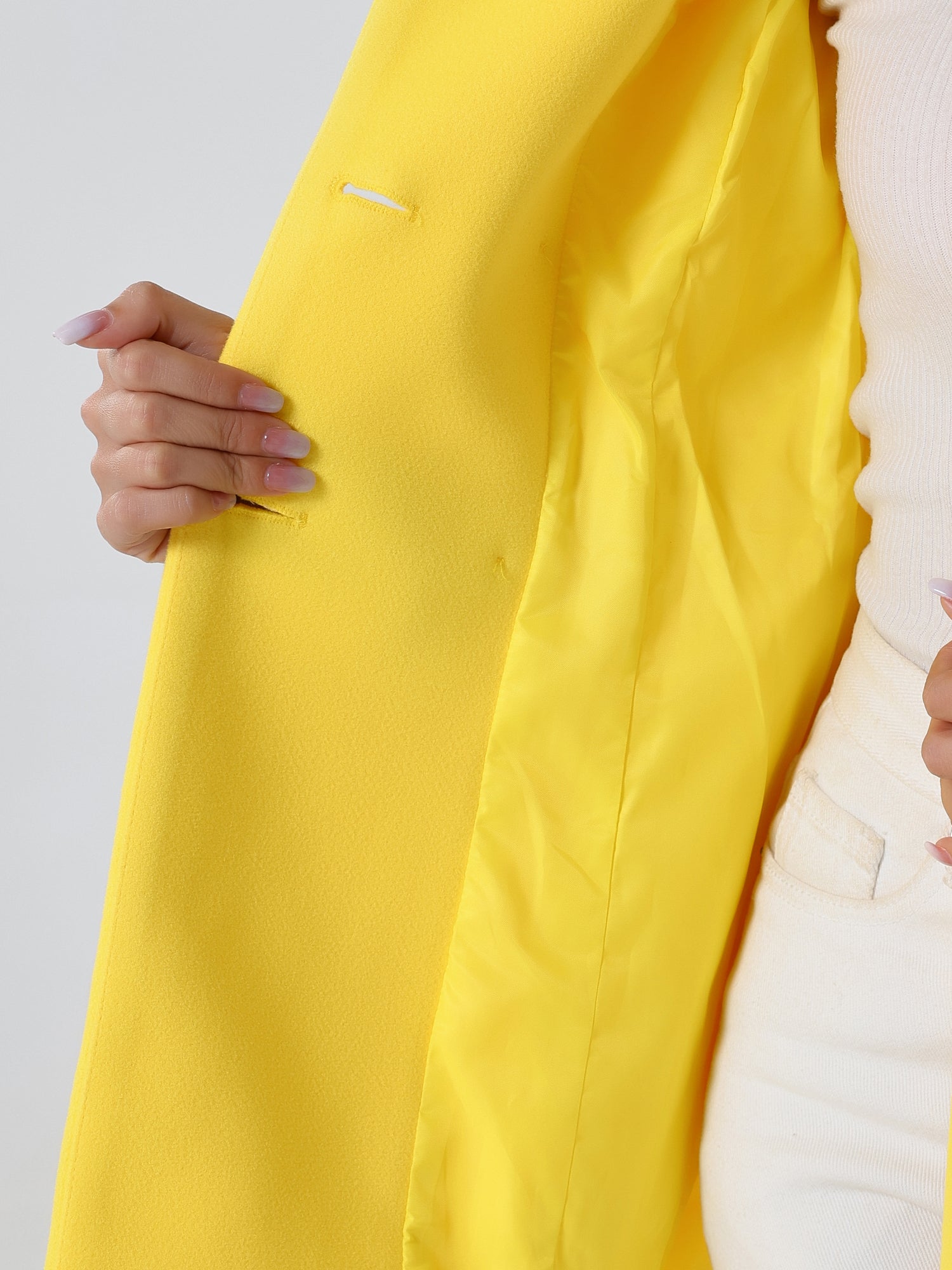 Double Breasted Peter Pan Collar Long Trench Pea Coat