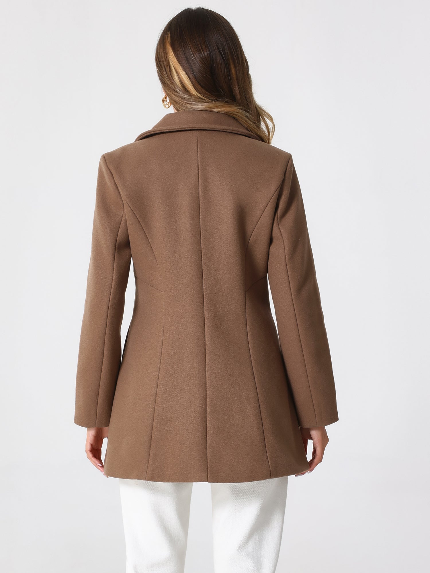Double Breasted Peter Pan Collar Long Trench Pea Coat