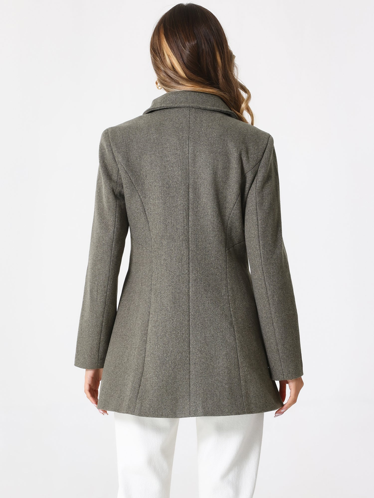 Double Breasted Peter Pan Collar Long Trench Pea Coat