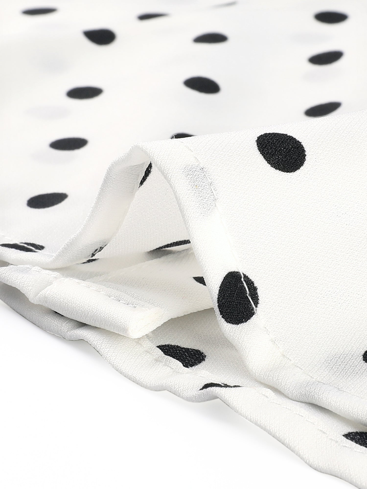 Polka Dot Peter Pan Collar Bow Tie Neck Puff Sleeve Vintage Shirt