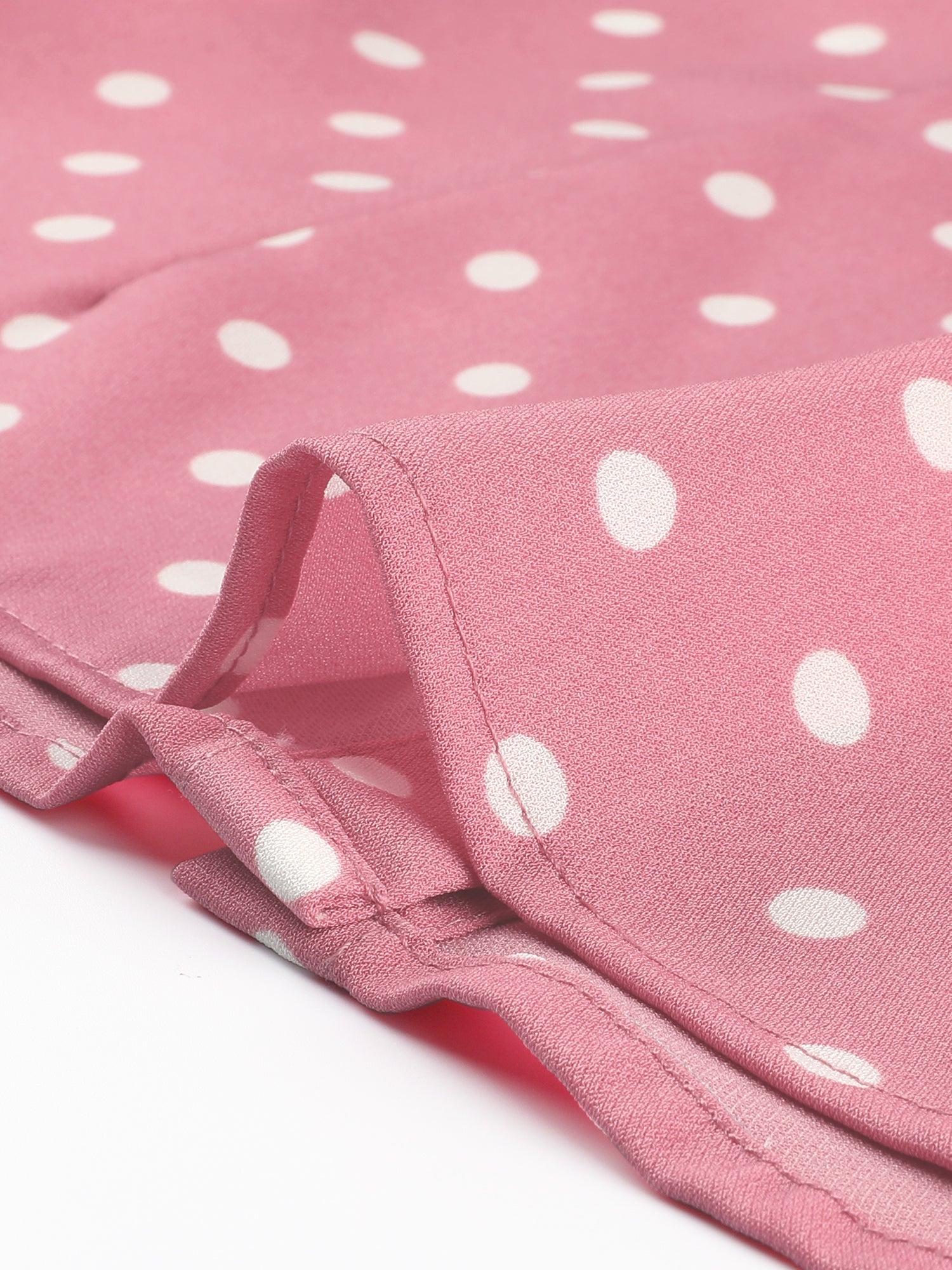 Polka Dot Peter Pan Collar Bow Tie Neck Puff Sleeve Vintage Shirt