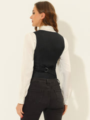 Vintage Button Up Jacquard Steampunk Waistcoat Suit Vest