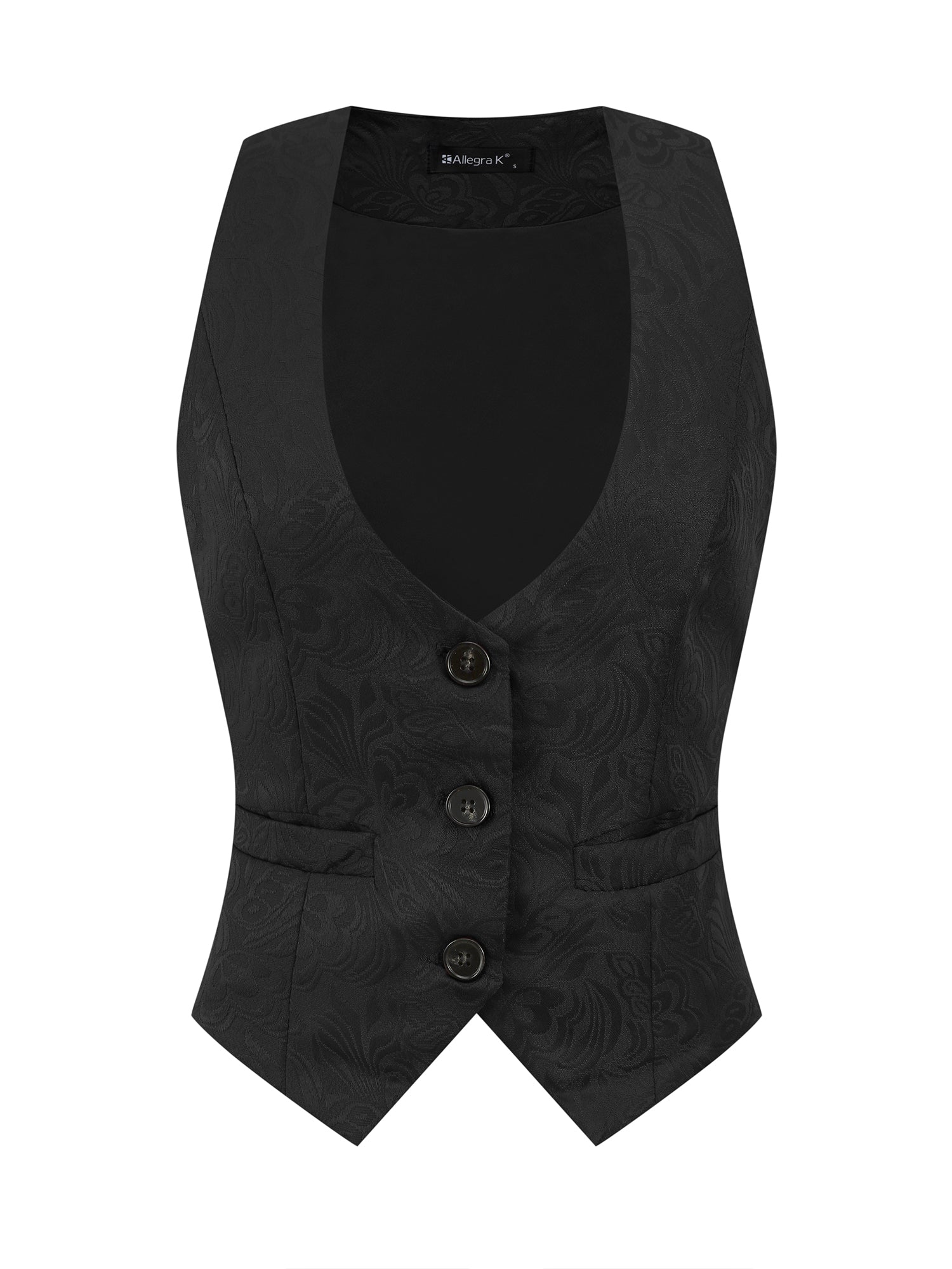 Vintage Button Up Jacquard Steampunk Waistcoat Suit Vest
