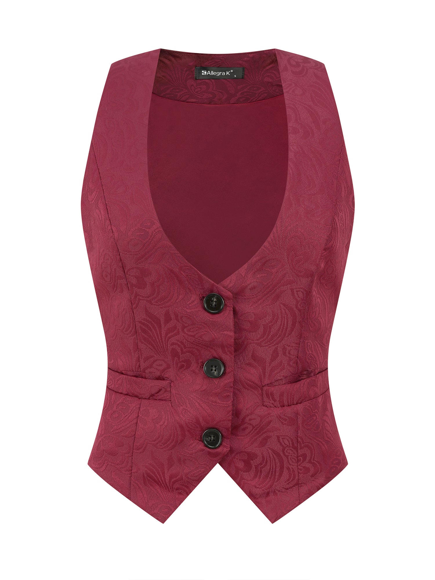 Vintage Button Up Jacquard Steampunk Waistcoat Suit Vest