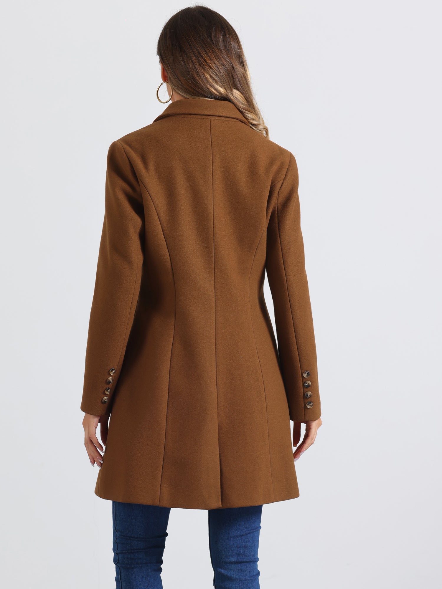 Single Breasted Notched Lapel Outerwear Winter Coats