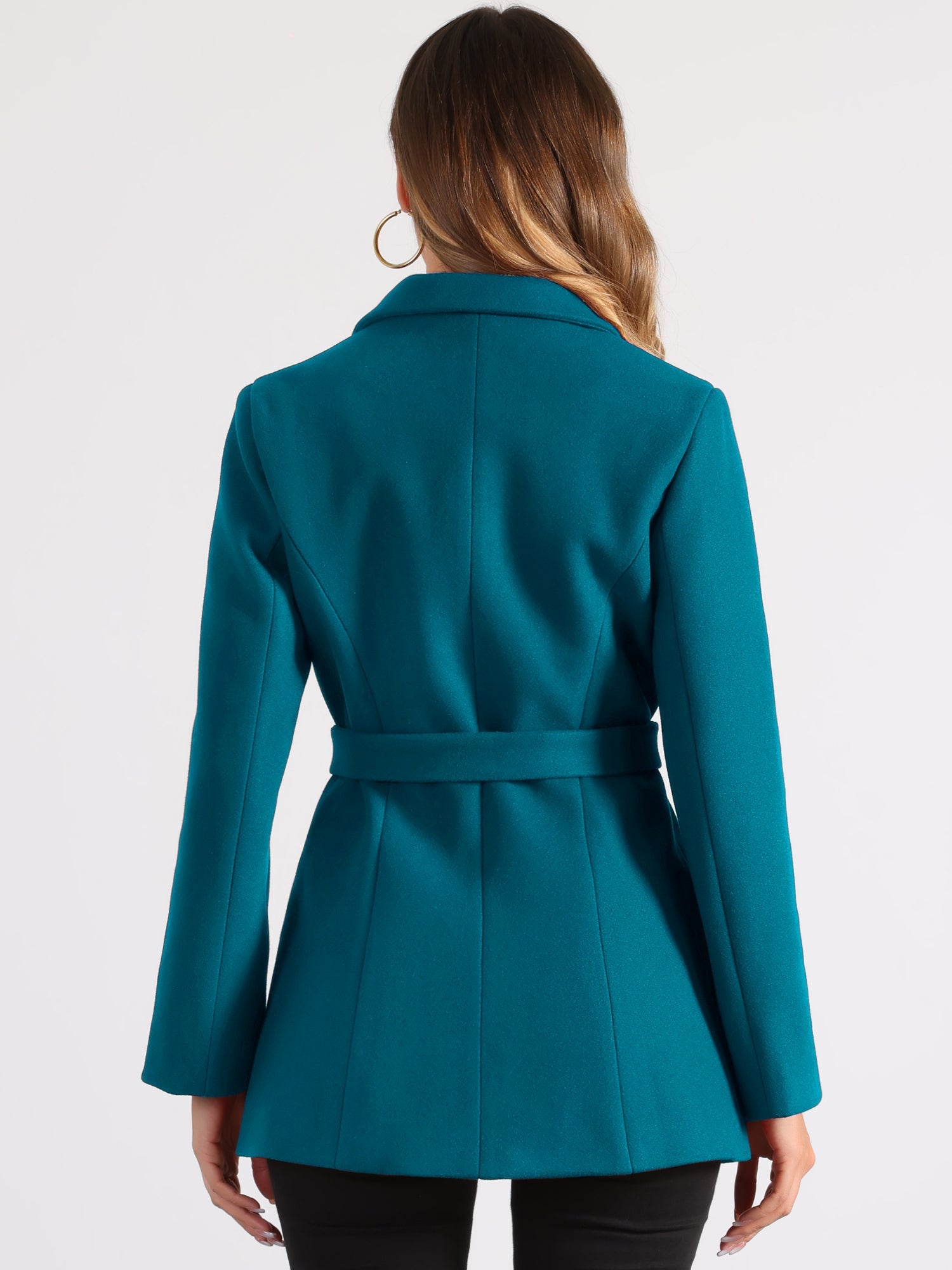 Double Breasted Coat Jacket Work Office Elegant Winter Lapel Blazer