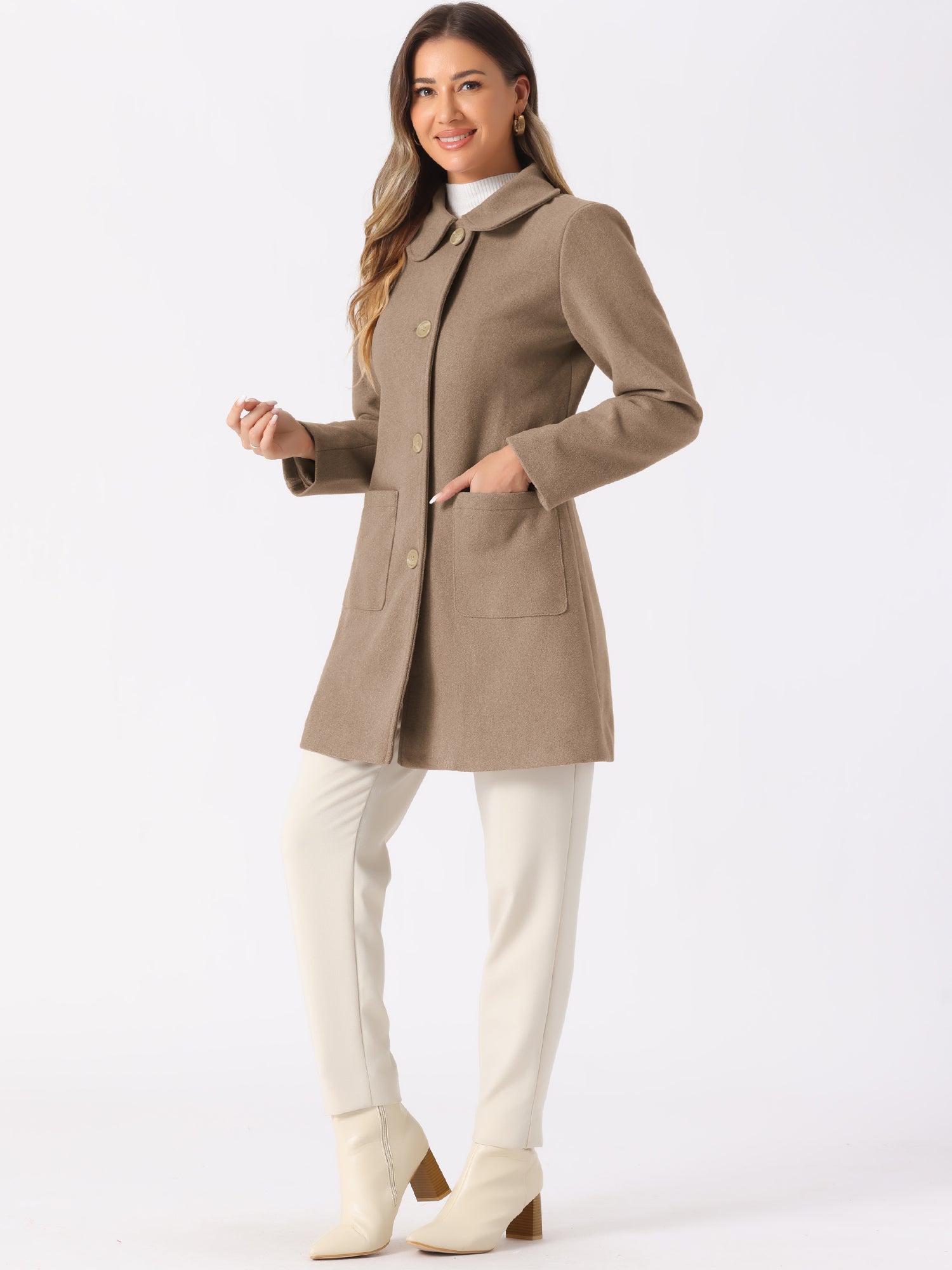Turn Down Collar Single Breasted Winter Outwear Trench Coat