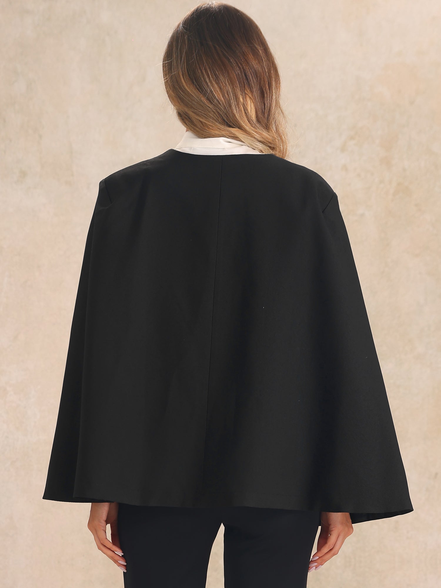 Cape Sleeve Business Work Open Front Jacket Blazer