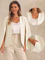 Cape Sleeve Business Work Open Front Jacket Blazer