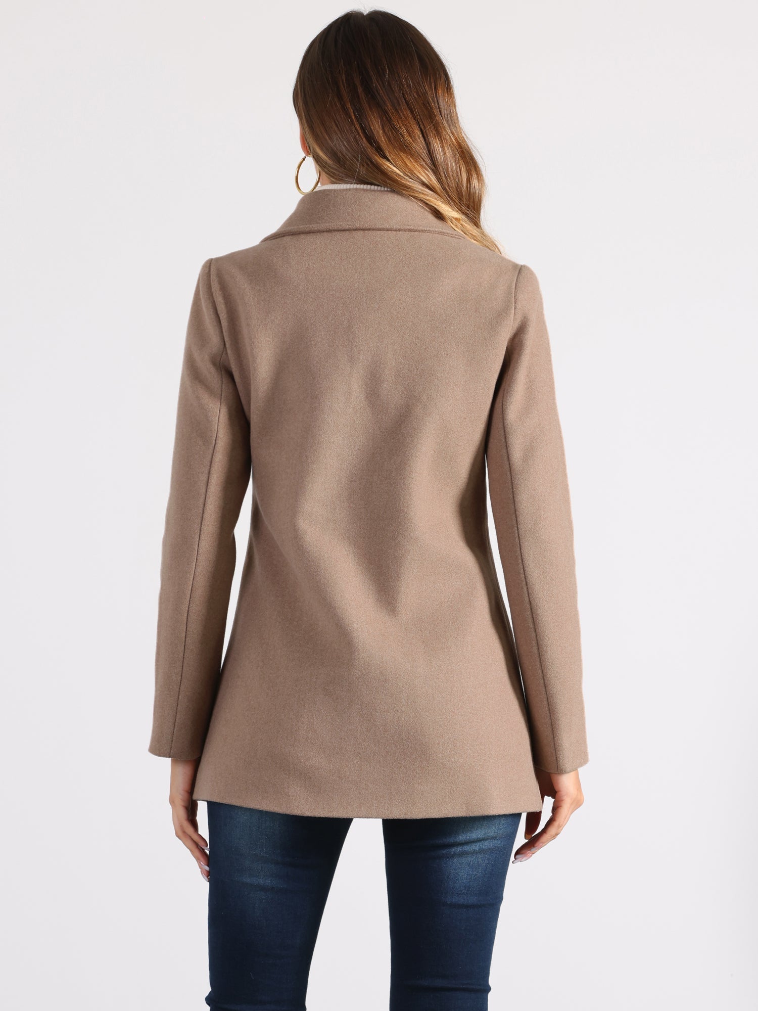 Long Sleeve Double Breasted Button Winter Outerwear Pea Coat