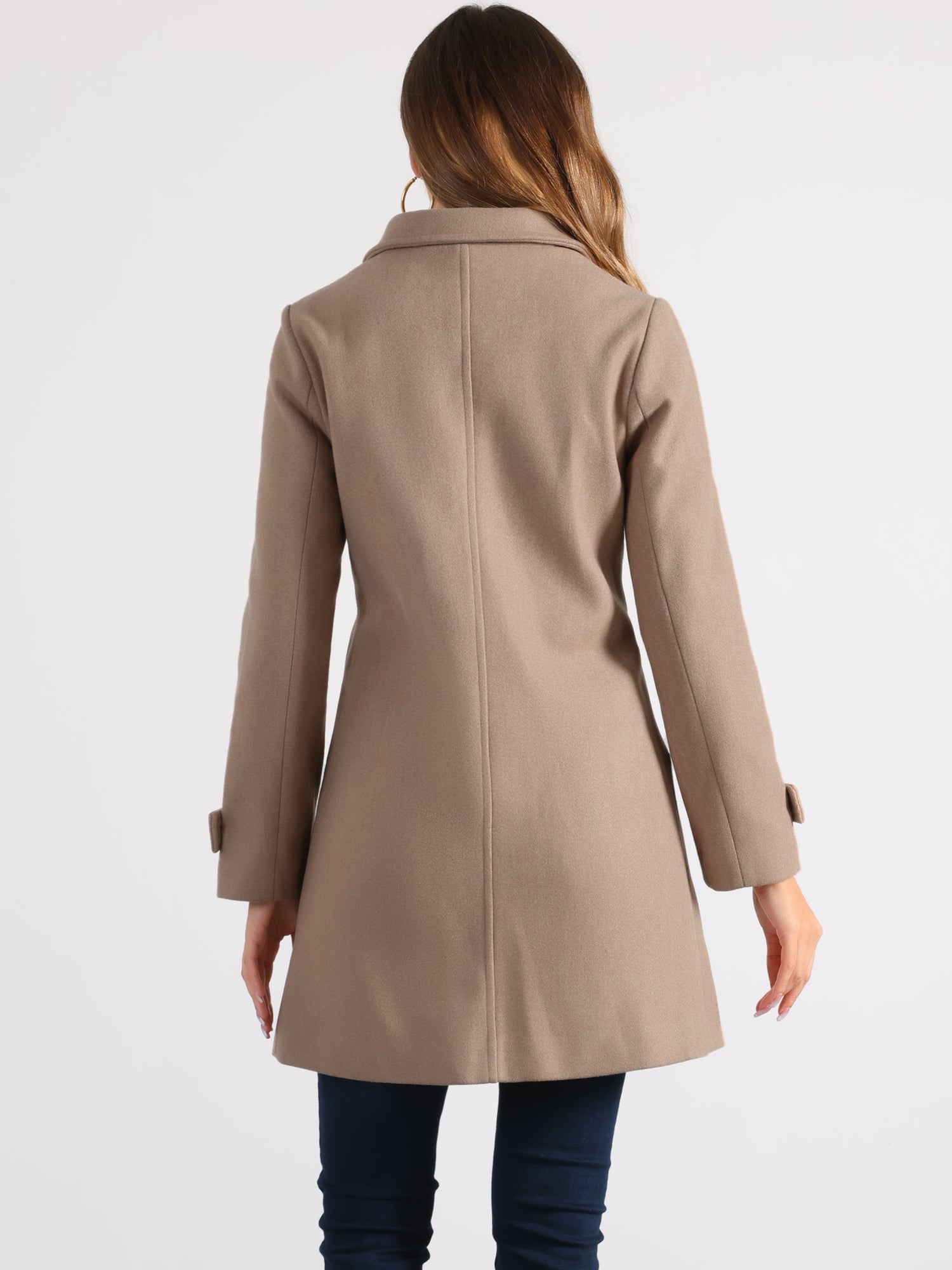 Peter Pan Collar Mid-thigh A-line Single Breasted Pea Coat