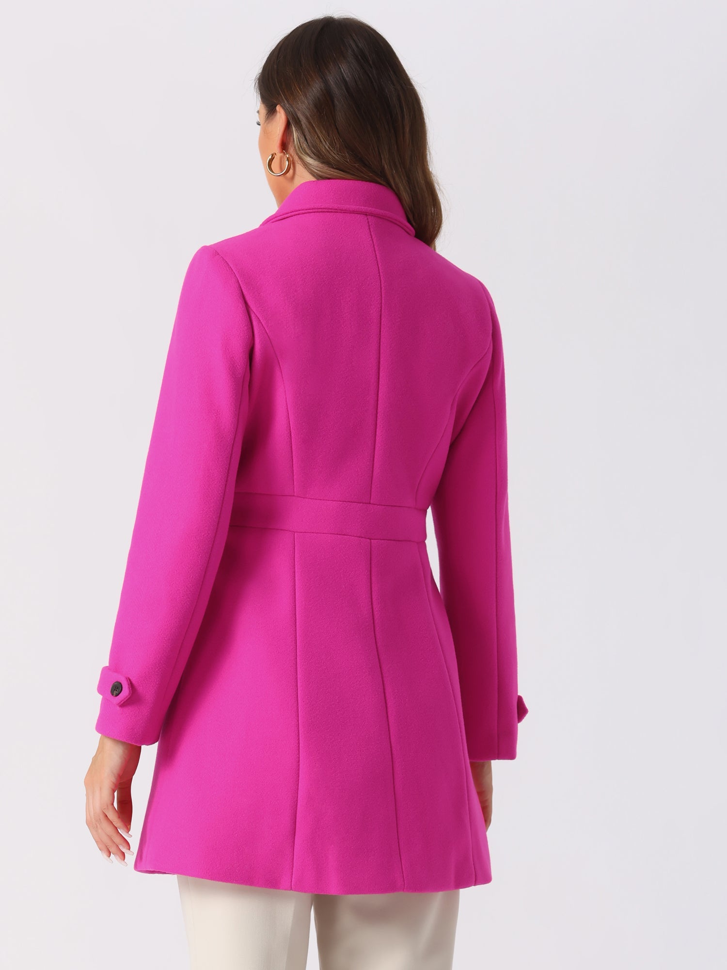 Classic Outwear Overcoat with Pockets Single Breasted Winter Coat