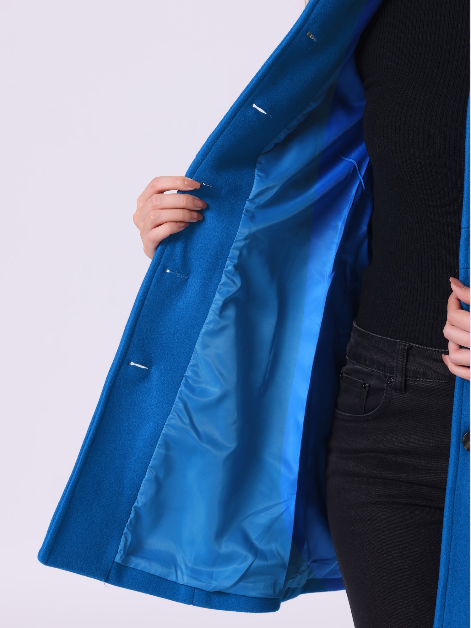 Winter Classic Outwear Overcoat with Pockets Single Breasted Coat