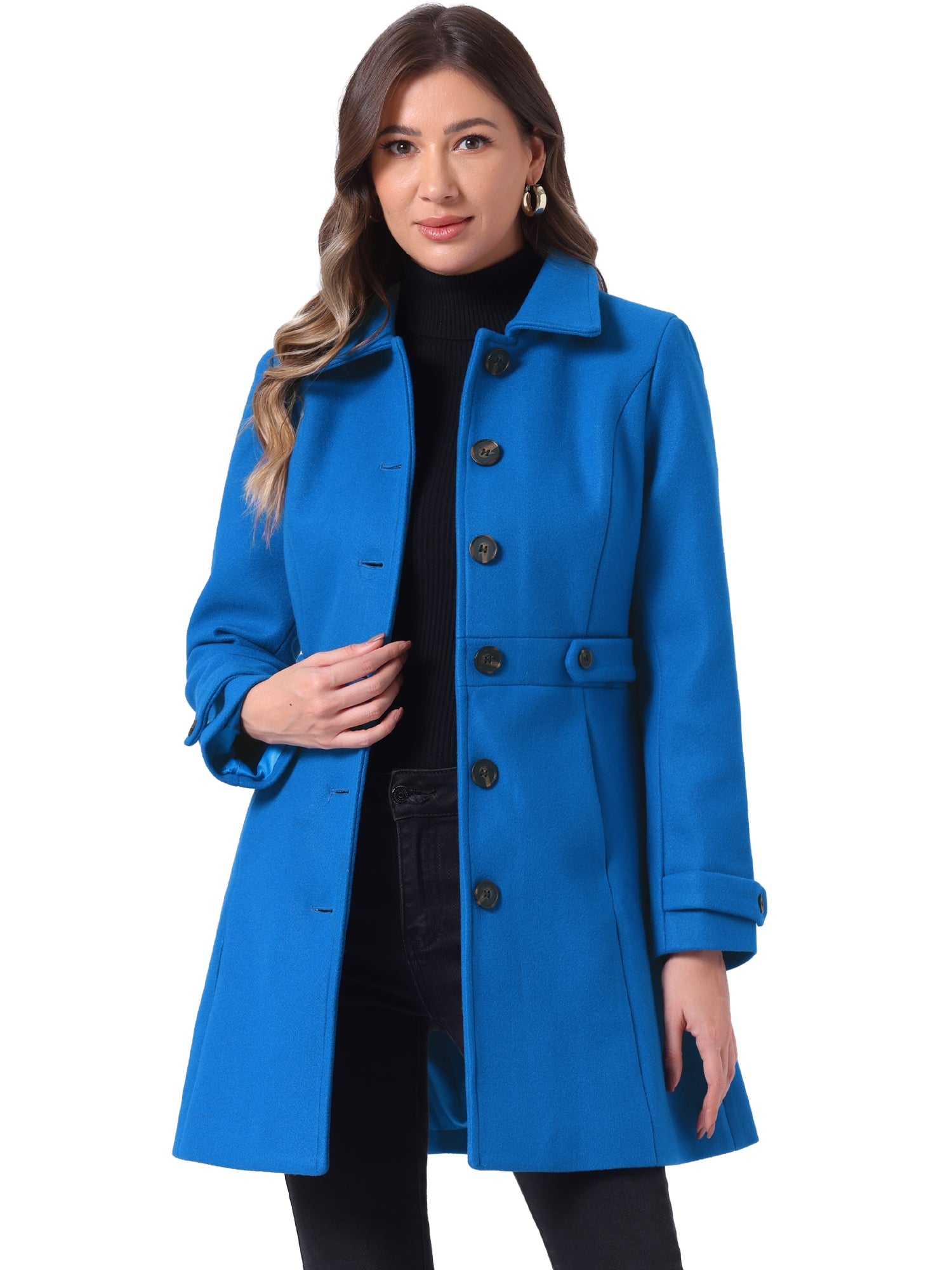 Winter Classic Outwear Overcoat with Pockets Single Breasted Coat