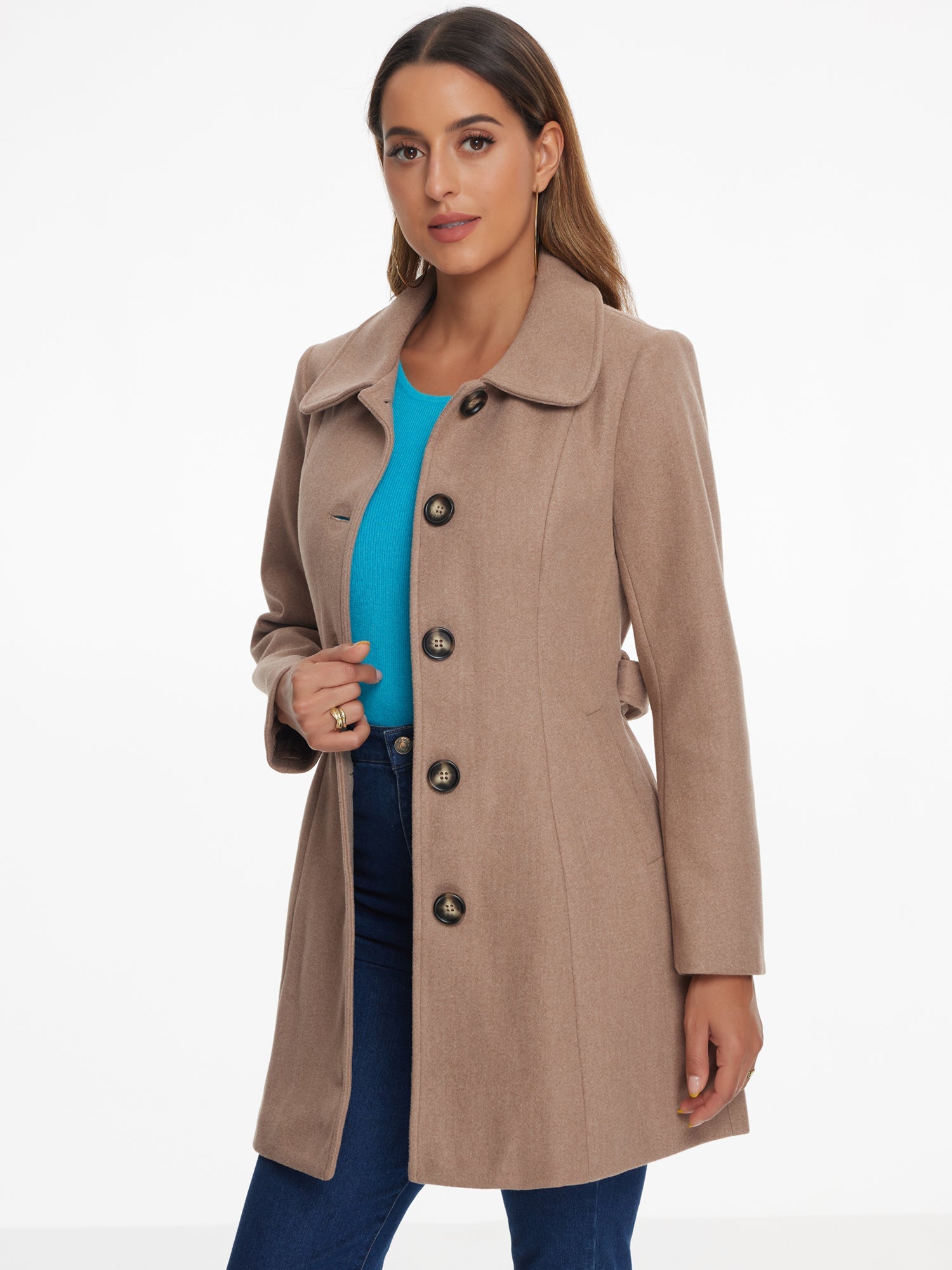 Winter Elegant Lapel Collar Long Trench Coat