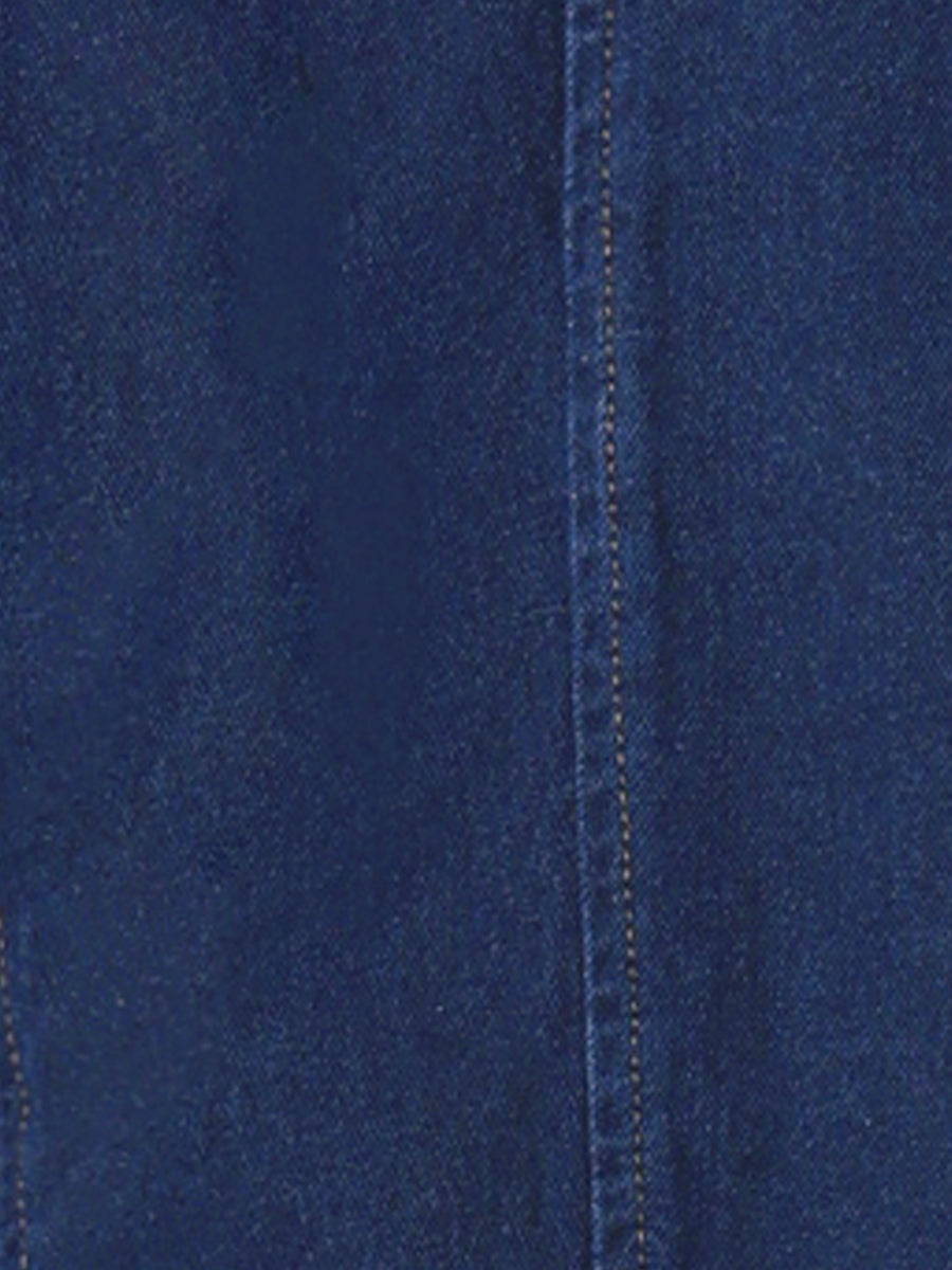 Notched Lapel Denim Single Breasted Shoulder Pad Blazer Jackets
