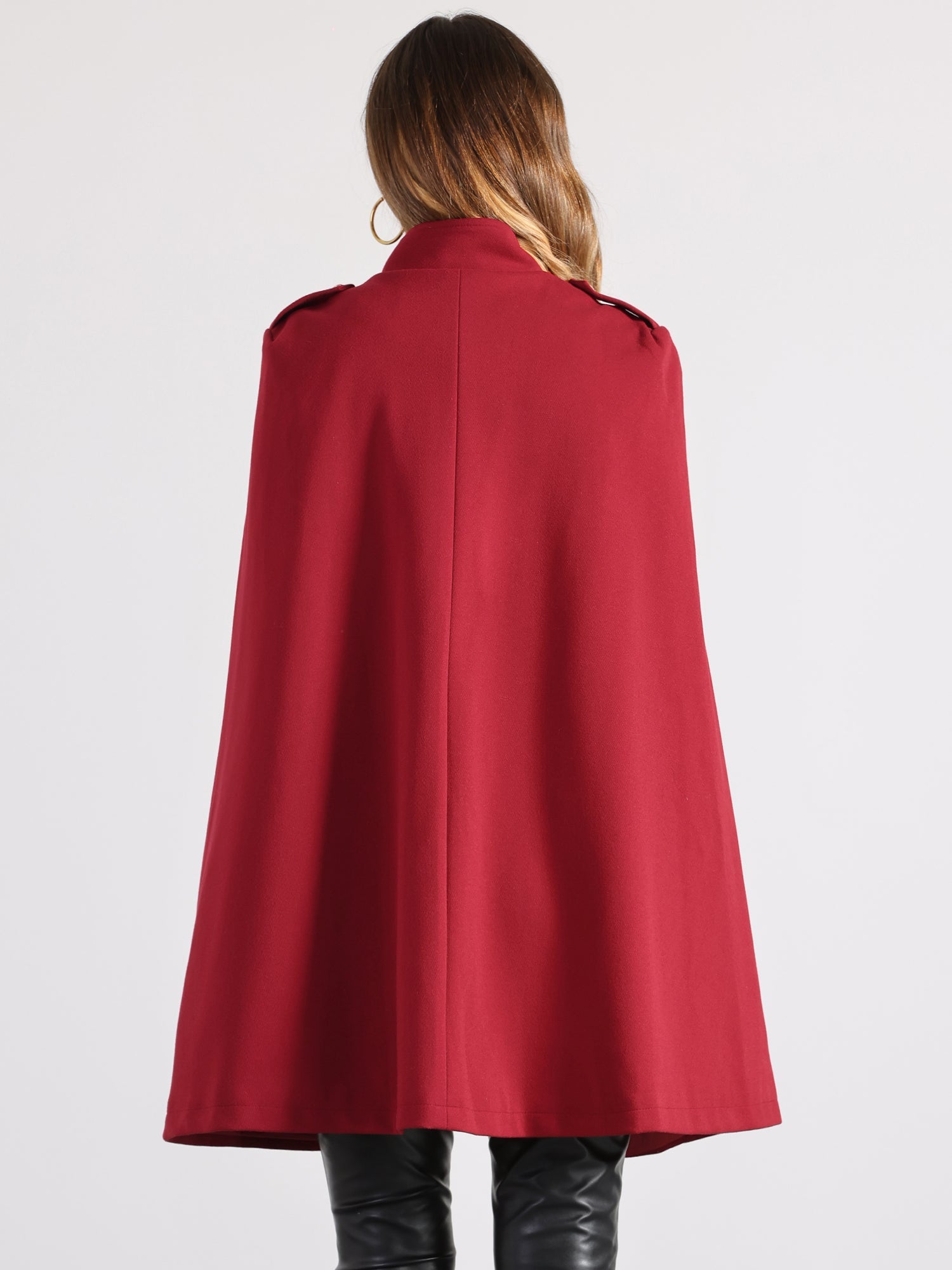 Winter Slit Sleeve Double Breasted Cloak Cape Coat