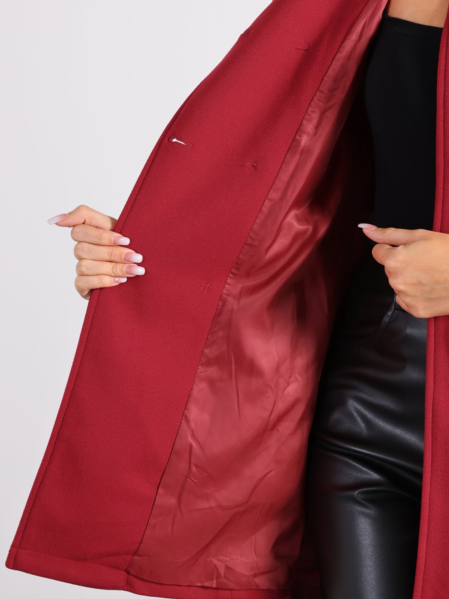 Winter Slit Sleeve Double Breasted Cloak Cape Coat