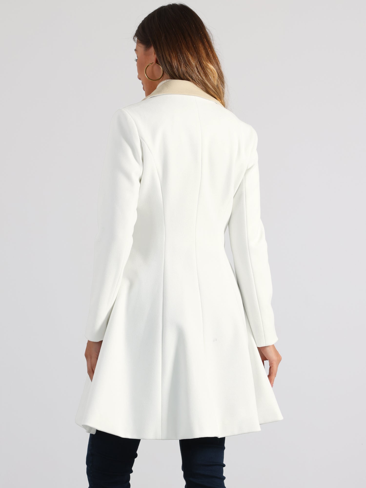 Winter Double Breasted Vintage A-line Flare Long Coat