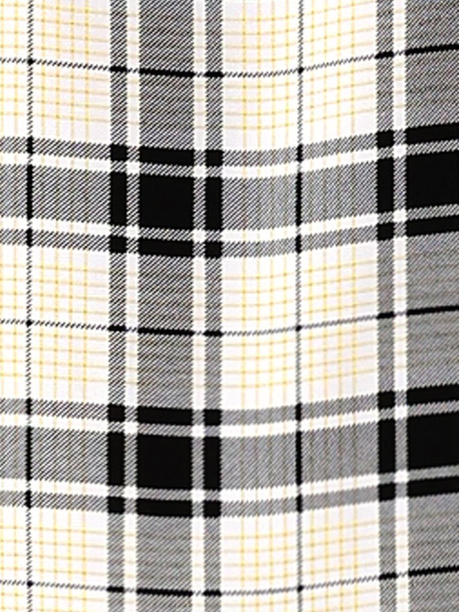 Bow Tie Neck Grid Checks Shirt Office Work Tops Blouse