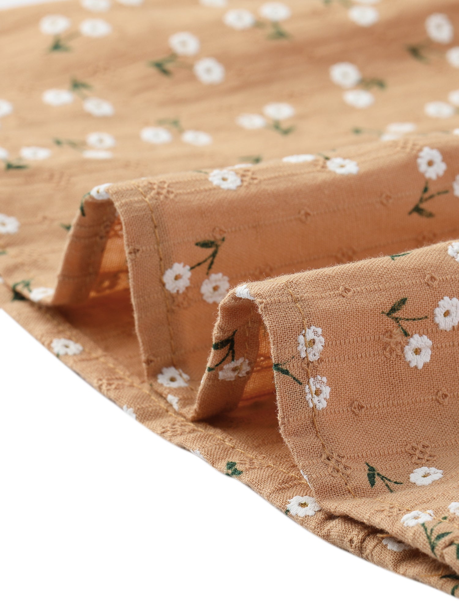 Floral Printed Peter Pan Collar Cotton Short Sleeve Shirt