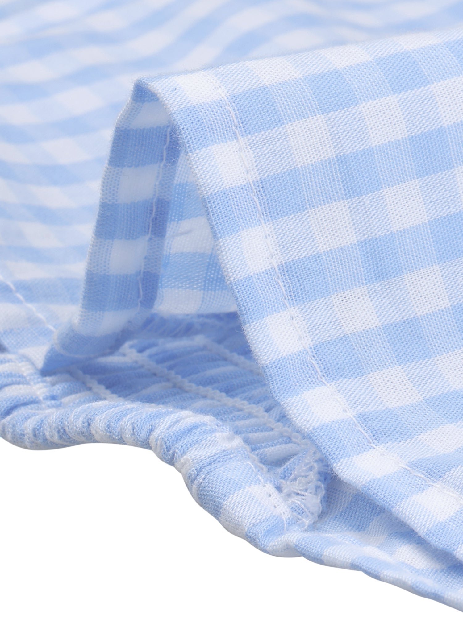 Gingham Peplum Top Summer Square Neck Sleeveless Plaid Blouse
