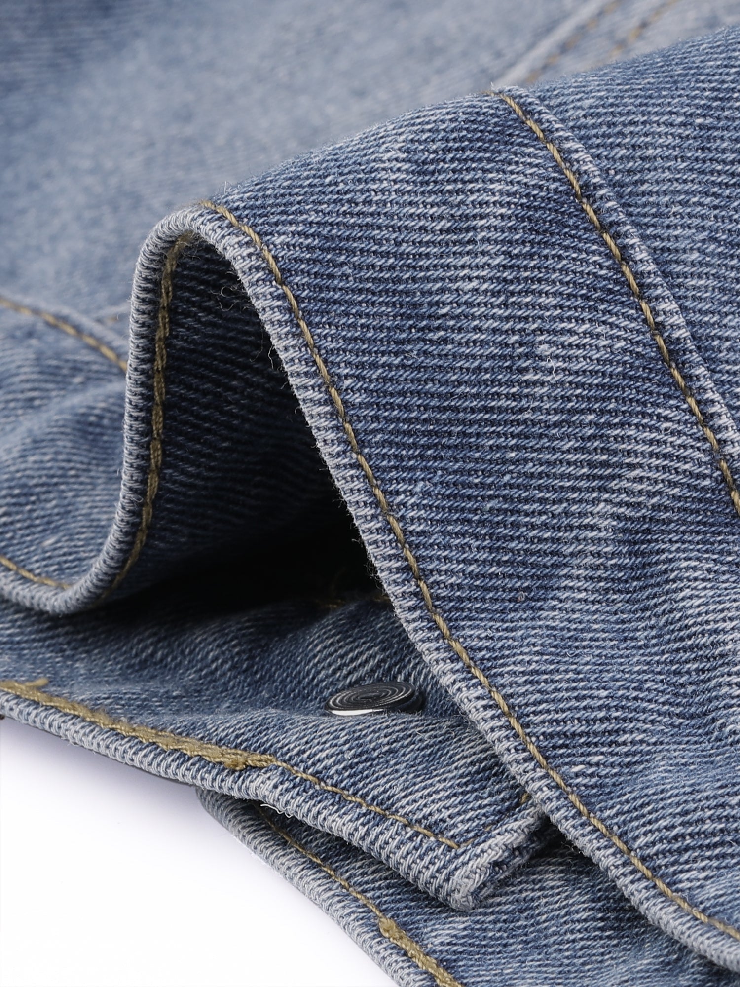 Lightweight Button Down Puff Sleeve Cropped Denim Jacket
