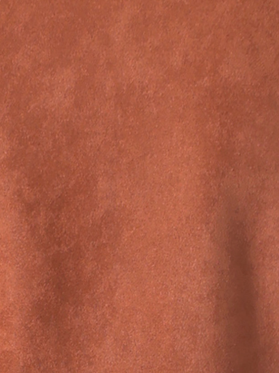 Faux Suede Jacket Open Front Lapel Draped Outwear Cardigan