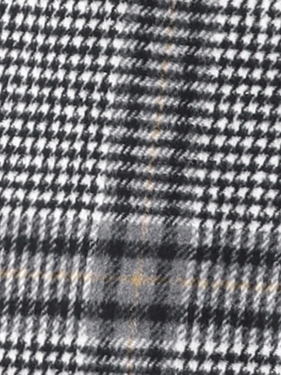Belted Wrap Outerwear Shawl Collar Asymmetric Hem Plaid Coat