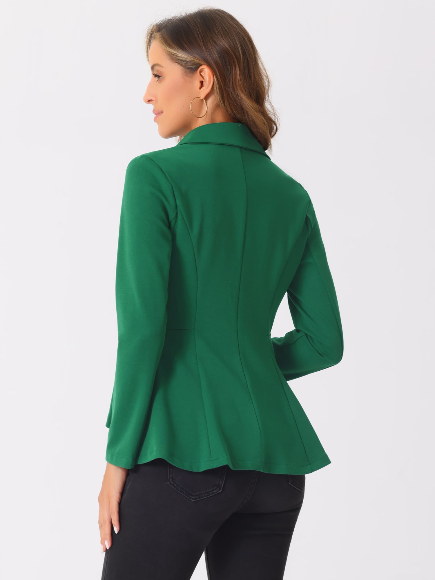Steampunk High Low Hem Long Sleeve Peplum Jacket
