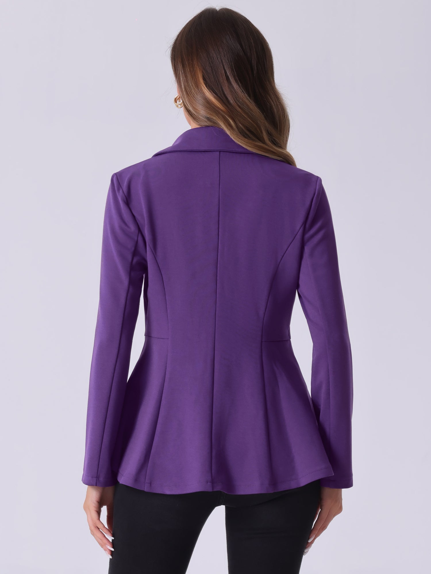Steampunk High Low Hem Long Sleeve Peplum Jacket