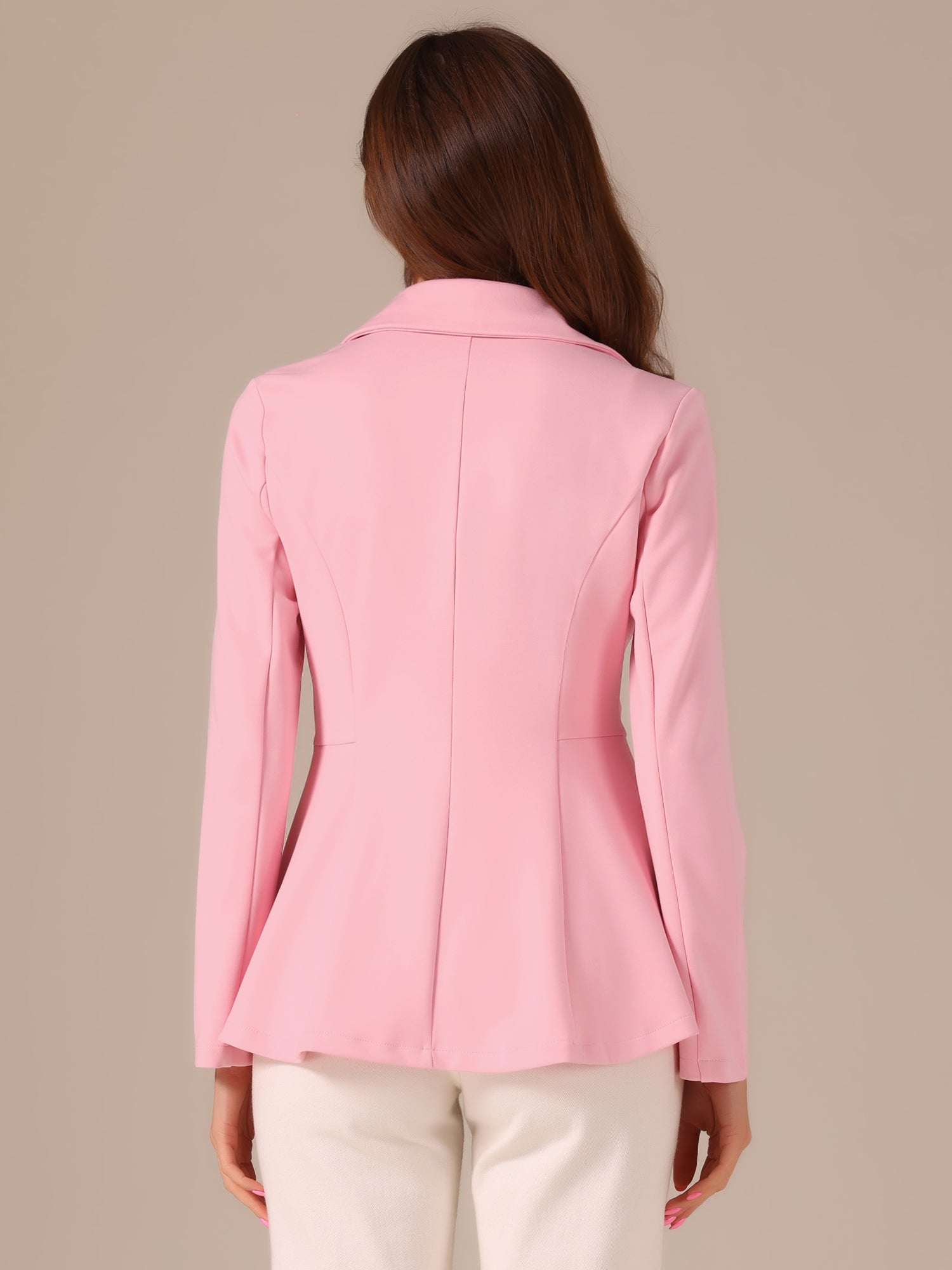 Steampunk High Low Hem Long Sleeve Peplum Jacket