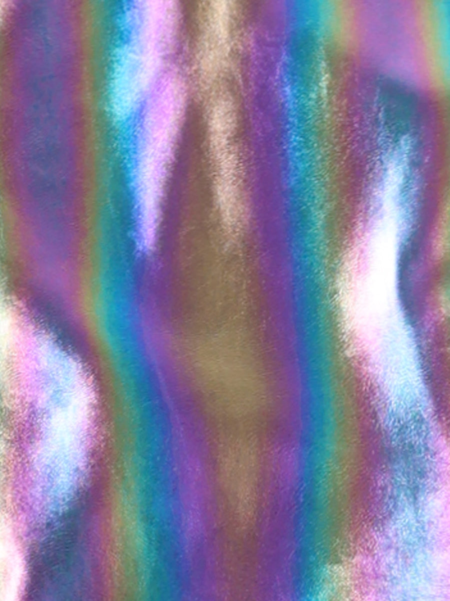 Metallic Biker Holographic Button Down Shiny Jacket