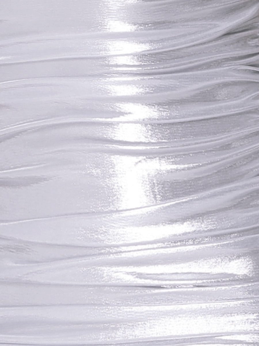Sleeveless Ruched Metallic Bodycon Party Mini Dress
