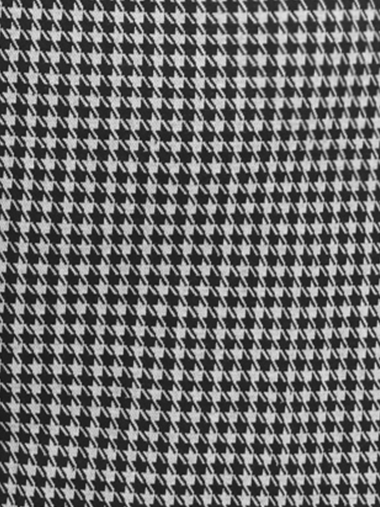 Houndstooth Cap Sleeve Belted Mock Neck Midi Sheath Dress