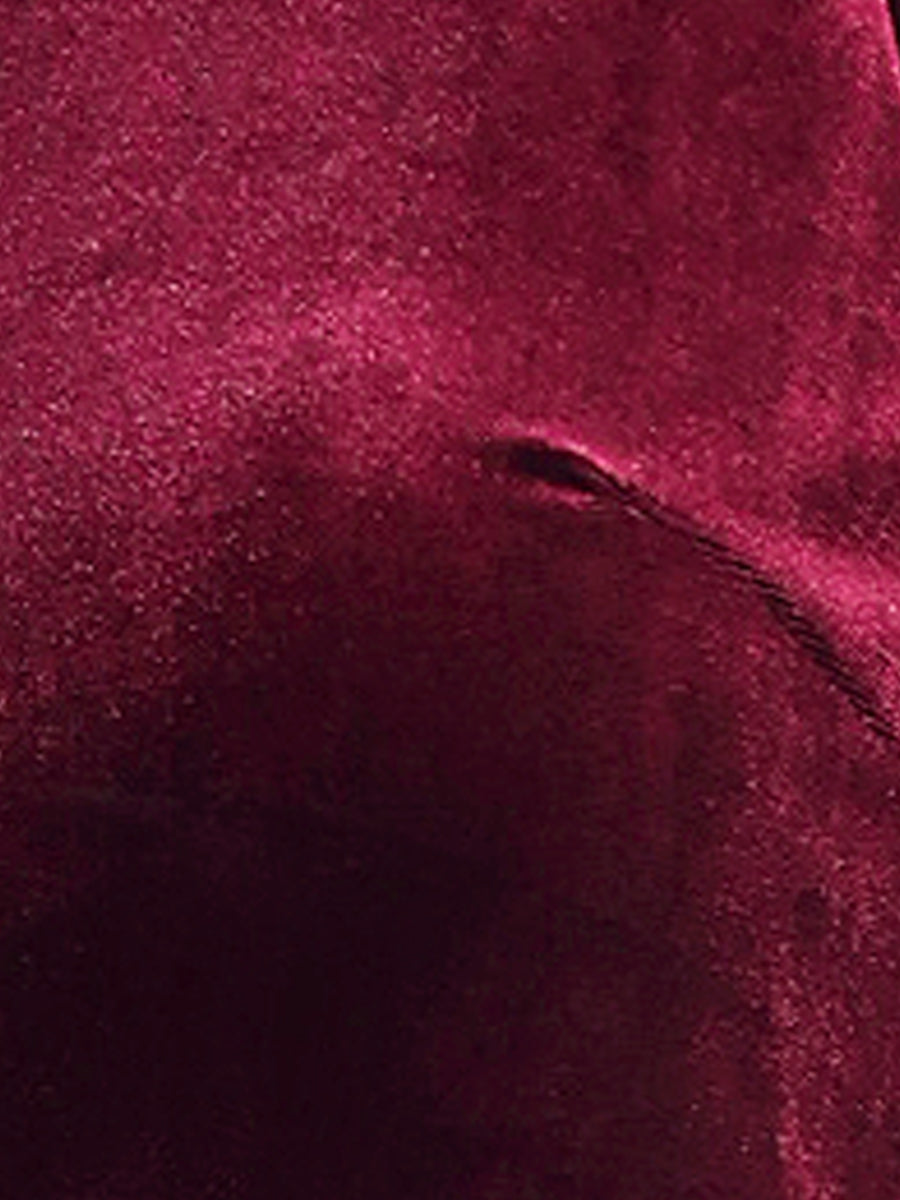 Mock Neck Velvet Sleeveless Solid Color Tank Top