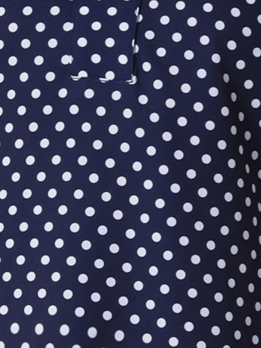 Polka Dots Print V Neck Short Sleeve Elegant Work Office Tops