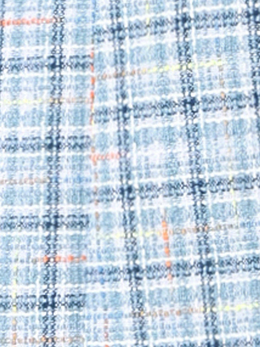 Lapel Collar Elegant Double Breasted Plaid Tweed Coat