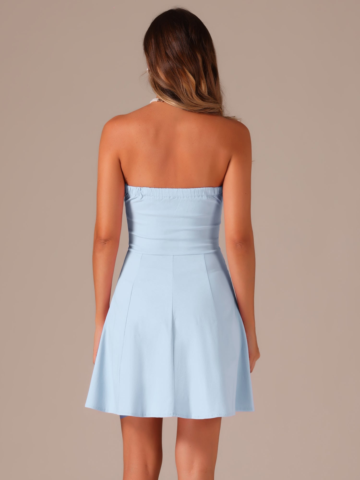 Zip Up Sexy Strapless Party Club Mini Bodycon Dress
